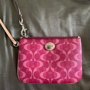 Pink Coach Wristlet